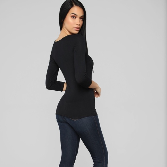 Black Open Chest Top - Picture 6 of 6